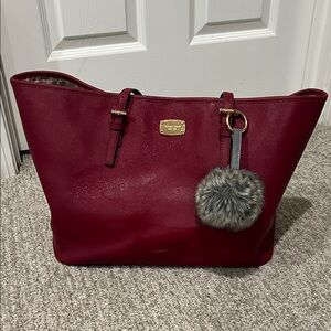 Michael Kors Deep Red Leather Tote